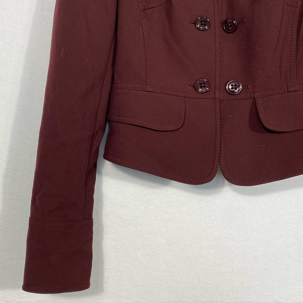 Karen Millen Military Style Blazer/Jacket Aubergine Crop size 6 - Picture 5 of 14